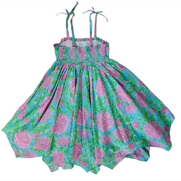 Tommy Bahama Girls Tropical - Hawaiian Linen Dress Pink-Green Sleeveless Size 6 - Picture 8 of 12